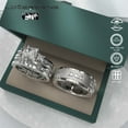 thumbnail image 5 of Adjustable size Wedding Ring Sets His And Hers Couples Women 925 Sterling Silver Moissanite Man Titanium Wedding Bands, 5 of 6