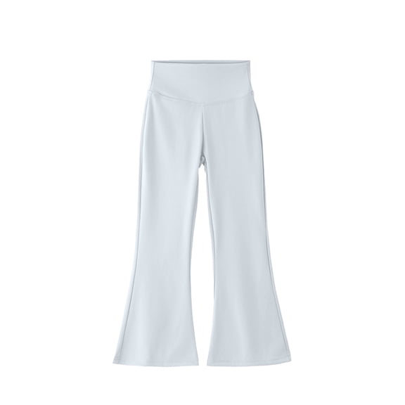 CPNG Girls Spring Autumn Solid Color Flare Pants High Waist Bell Bottom Stretchy Slim Fit Soft Leggings Fashion Streetwear(White,9-10 Years)