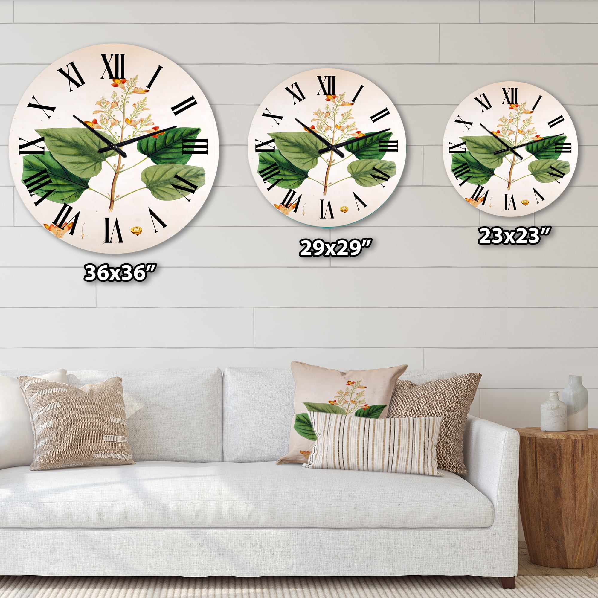 Designart 1 in Quartz Farmhouse Wall Clock