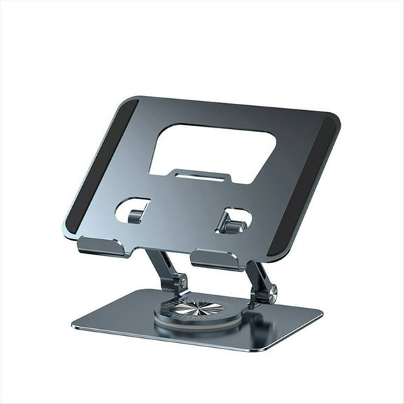 Universal Laptop Stand with 360° Rotating Base, Adjustable Height Multi-Angle, Foldable Mounted Reading Bookshelf Gray,1X Universal Laptop Stand,Gray