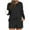Black, variant on HAiming Women’s Pajama Set Long Sleeve Pullover Top and Drawstring Shorts Loungewear 2 Piece Pjs Outfit