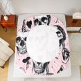 thumbnail image 4 of Manfei Halloween Ghost Print Fitted Sheet Full,Bat Silhouette Bed Set,3 Pieces,1 Fitted Sheet and 2 Pillowcases, 4 of 6