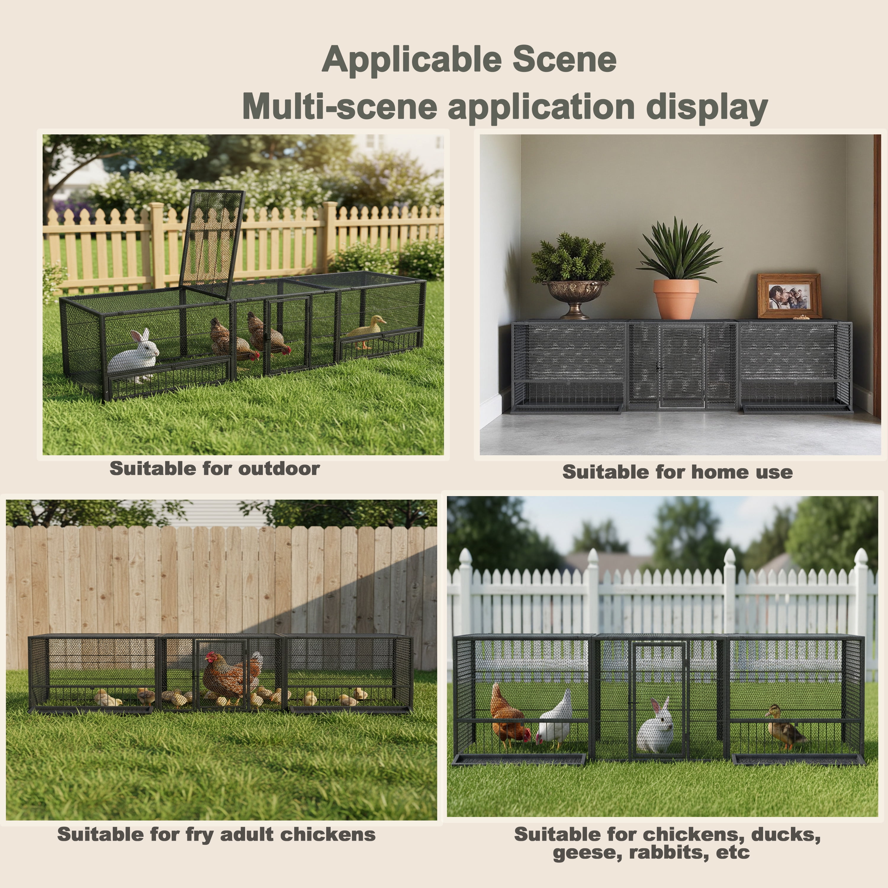 83"Thickened Chicken Coop Durable Pigeon Cage Outdoor Use Comfortable Poultry Cage For Home Breeding Easy-to-Install Design With Strong Load-Bearing Chicken Duck Goose Breeding