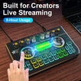 thumbnail image 2 of Audio Mixer, Sound Board for Pc/Phone Live Streaming Gaming, Audio Interface for 3.5mm/6.35mm Dynamic Microphone, Live Sound Card, 2 of 8