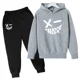 thumbnail image 3 of Sudadera con estampado de sonrisa malvada para niños, traje de 2 piezas para primavera y otoño de 2024, ropa para niños y niñas de 1 a 12 años, conjunto deportivo informal para niños, 3 of 5