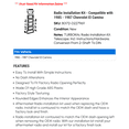 thumbnail image 2 of Radio Installation Kit - Compatible with 1985 - 1987 Chevy El Camino 1986, 2 of 2