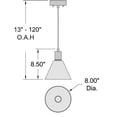 thumbnail image 2 of 63140LEDD-BS/SDG Access Lighting Port Nine - 9W 1 LED Pendant In Transitional Style-8.5 Inches Tall and 8 Inches Wide-Brushed Steel Finish-Seeded, 2 of 2