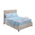 thumbnail image 2 of Juego de ropa de cama para el hogar Sábana de cama Funda de colchón Funda de almohada Juego de ropa de cama de poliéster de color sólido, Azul cielo, Completo, 4pcs / set kenally HA6267-24B, 2 of 7