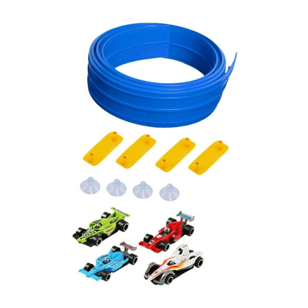 Pista de carreras flexible, rampa de carreras flexible de 4,9 m de largo para niños de todas las edades Azul