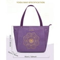 thumbnail image 4 of Yoga Gym Bag Tote Bag with Multi Pockets , Canvas Yoga Mat Carrier Take in For Pilates Travel Workout Office, 4 of 5