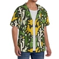 thumbnail image 2 of Sikiie Cactus 4 Men's Wrinkle Free Untucked Cuban Shirt Business Casual Button Down Shirts Short Sleeve Shirt3X-Large, 2 of 5