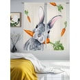 thumbnail image 3 of Sheer Curtain Panels Easter Bunny Rod Pocket Voile Window Curtains Rabbit Carrot Spring Window Treatments Ligh Filtering Privacy Curtain Drapes for Bedroom Living Room 2 Panel Set 63 Inch Length, 3 of 9