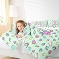 thumbnail image 4 of Manfei 3D Cartoon Unicorn Print 7pcs Queen Bedding,Colorful Monogrammed E Bedding Comforter Set Queen,Light Green Multicolor,Polkadot Reversible, 4 of 8