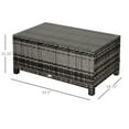 thumbnail image 3 of Outsunny Rattan Coffee Table Patio Hand-woven Side Table, Mixed Grey, 3 of 10