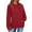 Wine Red, variant on Fantaslook Womens Hoodies Casual Long Sleeve Waffle Pullover Tops Oversized Hooded Sweatshirts with Pocket
