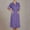 Purple, variant on Yteetum Women's Scrub Dresses Solid Color Double Pocket Split Button Patchwork Lapel Caregiver Nursing Dress Nurse Work Midi Dress Uniform