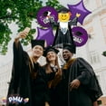 thumbnail image 3 of PMU Graduation Jumping Smiley Grad Balloon Bouquet | Jumping Grad Mylar Balloons | Jump for Joy Graduation Smiley Grad Balloon | Grad Foil Balloons | Purple (5/Pkg) Pkg/1, 3 of 8