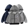 thumbnail image 3 of Chenyin Toddler Baby Hooded Sweatshirt Jacket for Boys Long Sleeve Sweatsuit Tops 1-7 Years Boys Zipper Spring Fall Thicken Tracksuit Coats for Kids, 3 of 9