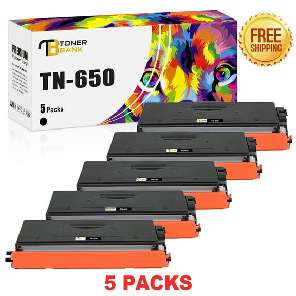 Toner Bank Compatible Toner Cartridge Replacement for Brother TN-650 TN650 High Yield (Black, 5-Pack)