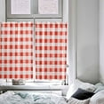 thumbnail image 4 of Brown White Plaid Kitchen Curtain 84 Inch Length Small Short Cafe Tiers Curtains Drape, Gradient Geometric Buffalo Checkered Window Treatment Rod Pocket Drapery Panels Curtains, 42x84, 4 of 5