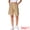 Khaki, variant on Women's Linen Elastic High Waist Summer Bermuda Shorts L Apricot
