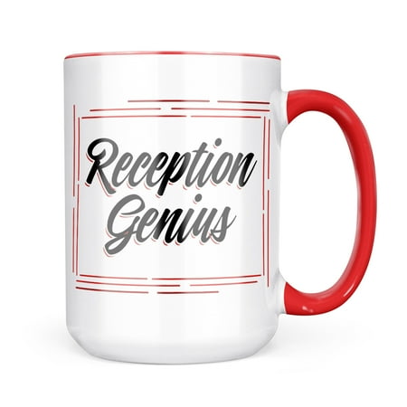 

Neonblond Vintage Lettering Reception Genius Mug gift for Coffee Tea lovers