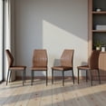 thumbnail image 2 of Tcbosik Dining Chairs Set of 4, Upholstered Kitchen Chair with Metal Legs for Living Room, Easy Assembly, Brown+Black, 2 of 9