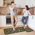 thumbnail image 2 of Hunter Green Leopard Kitchen Rug Mats 2PCS Non Slip 47" x 20" + 28" x 20" Kitchen Carpet Floor Mat Hallway Rugs Anti Fatigue Doormat Home Decor, 2 of 7