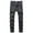 Black, variant on qolati Men’s Skinny Ripped Jeans Stretch Slim Fit Distressed Straight Legs Trousers Trendy Cotton Streetwear Work Denim Pants