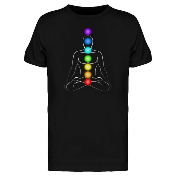 Meditating Silhouette Chakras T-Shirt Men -Image by Shutterstock, Male 3X-Large