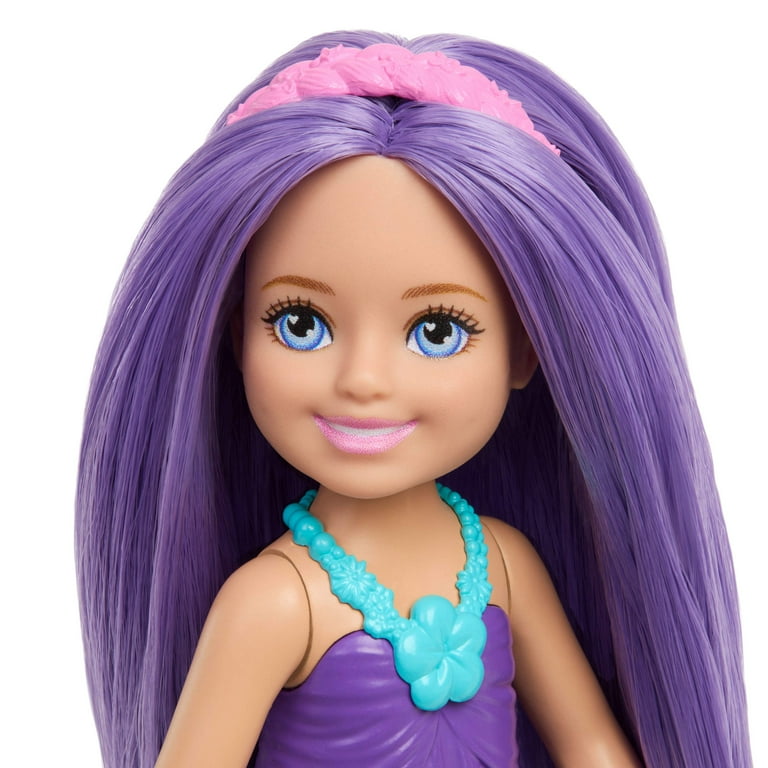 Barbie Chelsea Royal Small Doll with Purple Hair, Removable Skirt