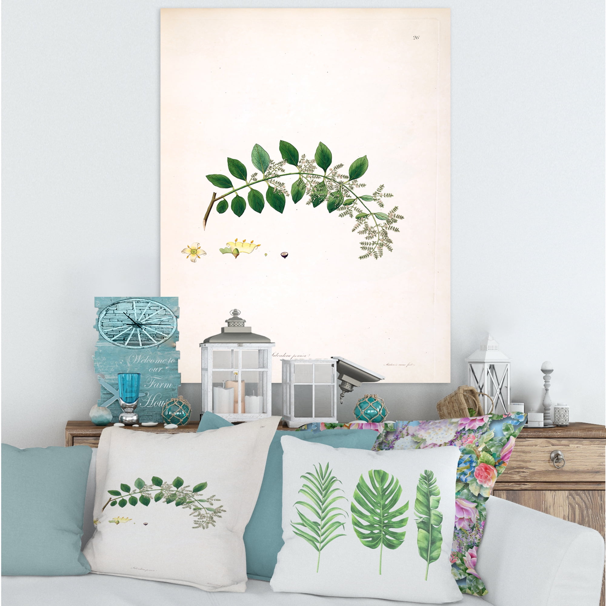 Designart ' Ancient Plant Life XVIII ' Farmhouse Canvas Wall Art Print
