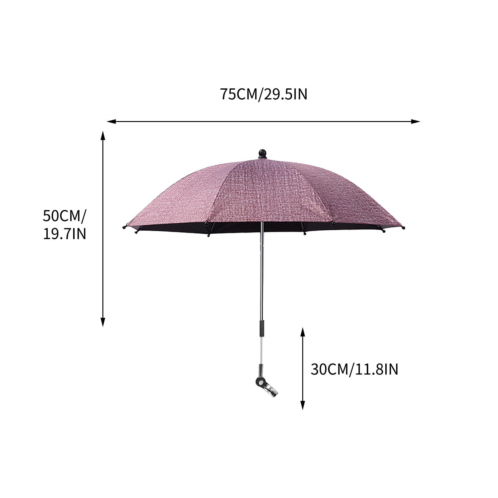 Ba-by Stroller Sun Shade UPF 50+, Foldable Clip-on Stroller Umbrella with Universal Clamp, Portable UV Protection for Most Strollers
