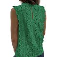 thumbnail image 4 of Blusa sin mangas informal transpirable con cuello en V y encaje para mujer para verano, 4 of 6