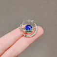 thumbnail image 4 of Lindo broche de tierra, Luna, estrella, Planeta Azul, Pin antipérdida, abrigo, bufanda, broches, 4 of 4