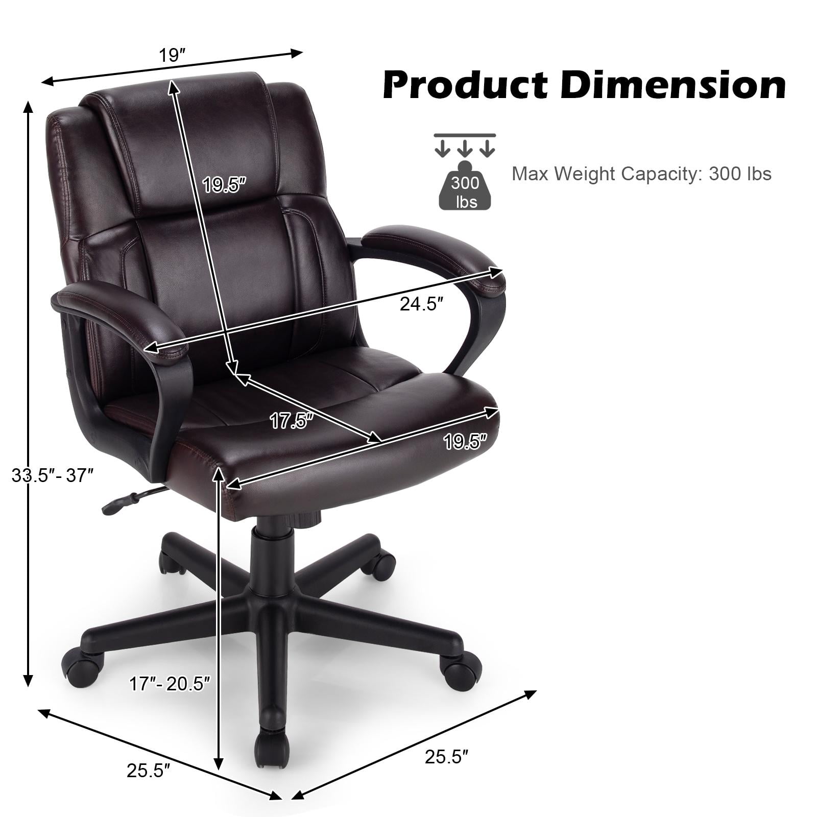 Giantex Ergonomic Home Office Chair, Adjustable Rolling Executive Swivel Desk Chair for Home Office