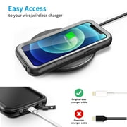 SPORTLINK Waterproof Case for iPhone 12 Mini Full Body Shockproof Dustproof Phone Screen Protector Rugged Cover 5.4 inch - Frosted Black