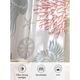thumbnail image 6 of Sheer Curtains 108 Inches Long 2 Panels Set for Living Room, Jellyfish Coastal Semi Sheer Curtains for Windows, Teal Red Coral Starfish Voile Window Treatments Rod Pocket Curtain, 6 of 7