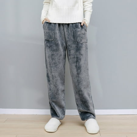 

Pants Clearance Women S Warm Winter Sleepwear Womens Solid Flannel Pajama Pants Gray L