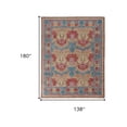 thumbnail image 3 of HomeRoots 566618 12 x 15 ft. Blue Red & Yellow Wool Oriental Hand Knotted Rectangle Area Rug, 3 of 5