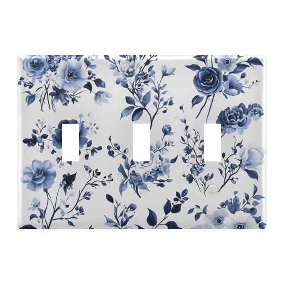 Light Switch Cover Blue and White Porcelain Plates Faceplate Decorative Switch Plate for Bedroom Home Decor