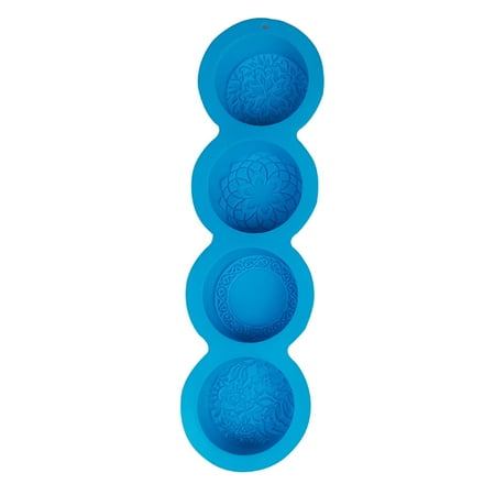 

4-Cavity Round Soap Silicone Mold DIY Moon Cake Fondant Chocolate Making Mould