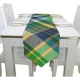 thumbnail image 4 of Rectangle Cloth Table Runner, Green Tartan Texture Table Cover 13"x70"for Wedding Birthday Holiday, 4 of 5