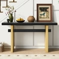 thumbnail image 1 of Noble House Farmhouse Wood Console Table, Rectangular Long Entryway or Sofa Table for Living Room, Hallway,and Entrance,Black+Brown, 1 of 7