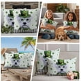 thumbnail image 5 of St. Patrick's Day Outdoor Waterproof Pillow Covers, Cute Puppy Lucky Shamrock Black Plaid Decorative Square Throw Pillowcase Sofa Cushion Sham for Patio/Couch/Chair, 26"x26" 2 Pack, 5 of 8
