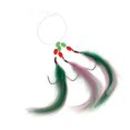 thumbnail image 1 of koolsoo 10PCS Skirted Plumage Trolling Artificial Lures Mackerel Marlin Bass Rigs Hooks Pink and Green, 1 of 9