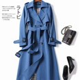 thumbnail image 2 of Womens Long Knee Length Windbreaker Coat Korean Style Plus Size Spring Fall Fashion, 2 of 9