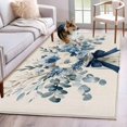 thumbnail image 5 of Area Rug 48×72in, Blue Eucalyptus Leaves Vase on Linen Floor Carpet Living Room Rug, Spring Flower Leaf Non-Slip Welcome Mat Indoor Rugs for Bedroom Dining Room, 5 of 9