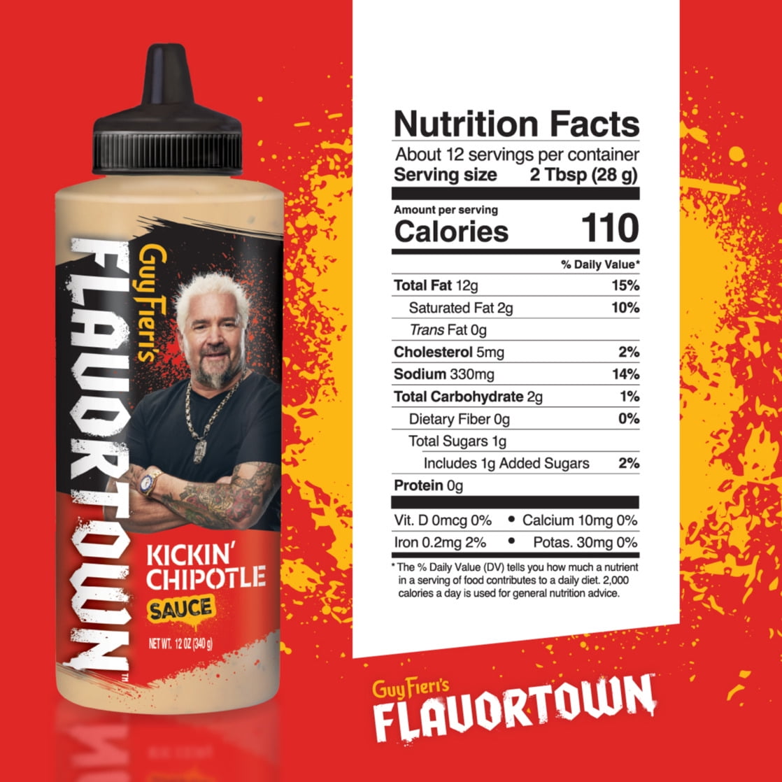 (2 pack) Flavortown Kickin' Chipotle Sauce 12 oz