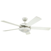 Westinghouse 52 in. White Finish Reversible Blades Frosted Glass, White & White Washed Pine